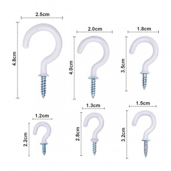 Kissral 70 Piece Screw Hooks Hook Screws Assortment Ceiling Hook Set Cup Hook Holder Kit Screw Hooks Cup Hooks Eye Hooks Ceiling Hooks for Cups Household Items