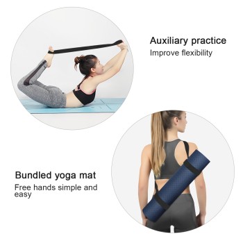 kissral Yoga Mat Strap Carry Strap Polyester Durable Sling Adjustable for Pilates Exercises Aerobics Outdoor, black