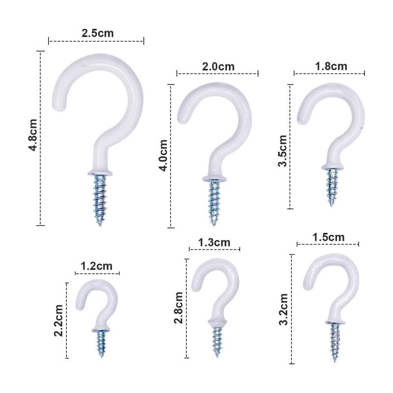 Kissral 70 Piece Screw Hooks Hook Screws Assortment Ceiling Hook Set Cup Hook Holder Kit Screw Hooks Cup Hooks Eye Hooks Ceiling Hooks for Cups Household Items