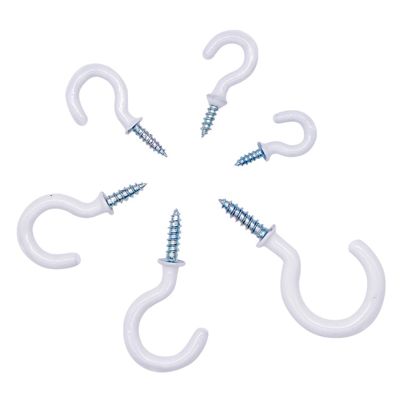 Kissral 70 Piece Screw Hooks Hook Screws Assortment Ceiling Hook Set Cup Hook Holder Kit Screw Hooks Cup Hooks Eye Hooks Ceiling Hooks for Cups Household Items