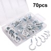 Kissral 70 Piece Screw Hooks Hook Screws Assortment Ceiling Hook Set Cup Hook Holder Kit Screw Hooks Cup Hooks Eye Hooks Ceiling Hooks for Cups Household Items